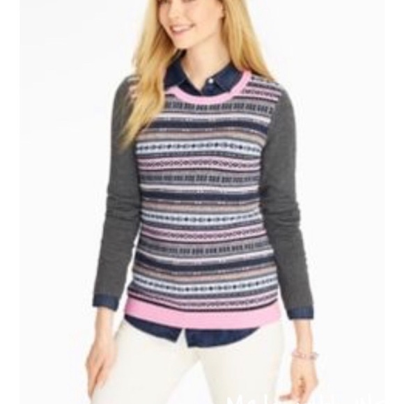 Talbots Nordic fair isle sweater 1202 - Picture 2 of 7